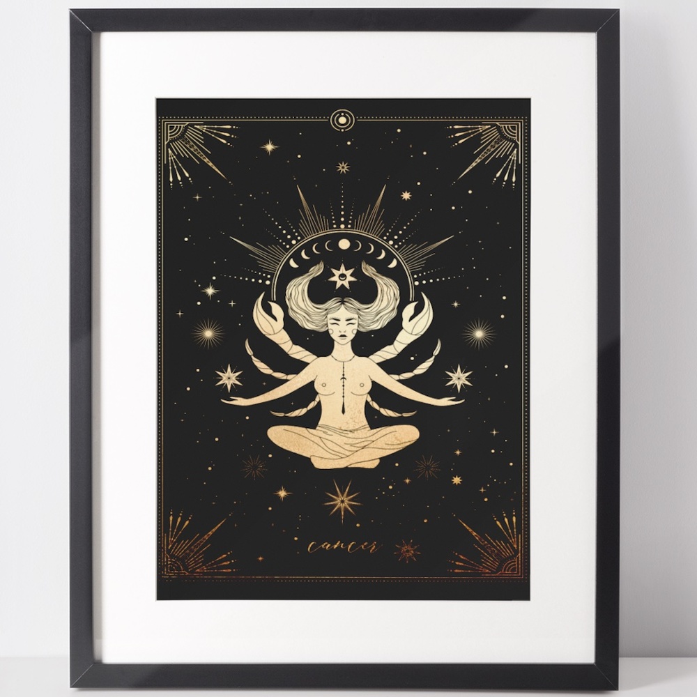 Cancer Wall Art Celestial Zodiac Print Poster Unframed